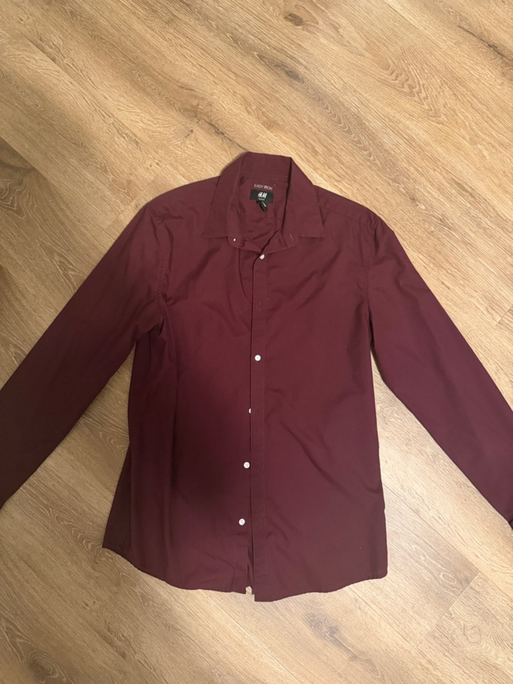 H&M Men's Long-Sleeve Dress Shirt - Burgundy